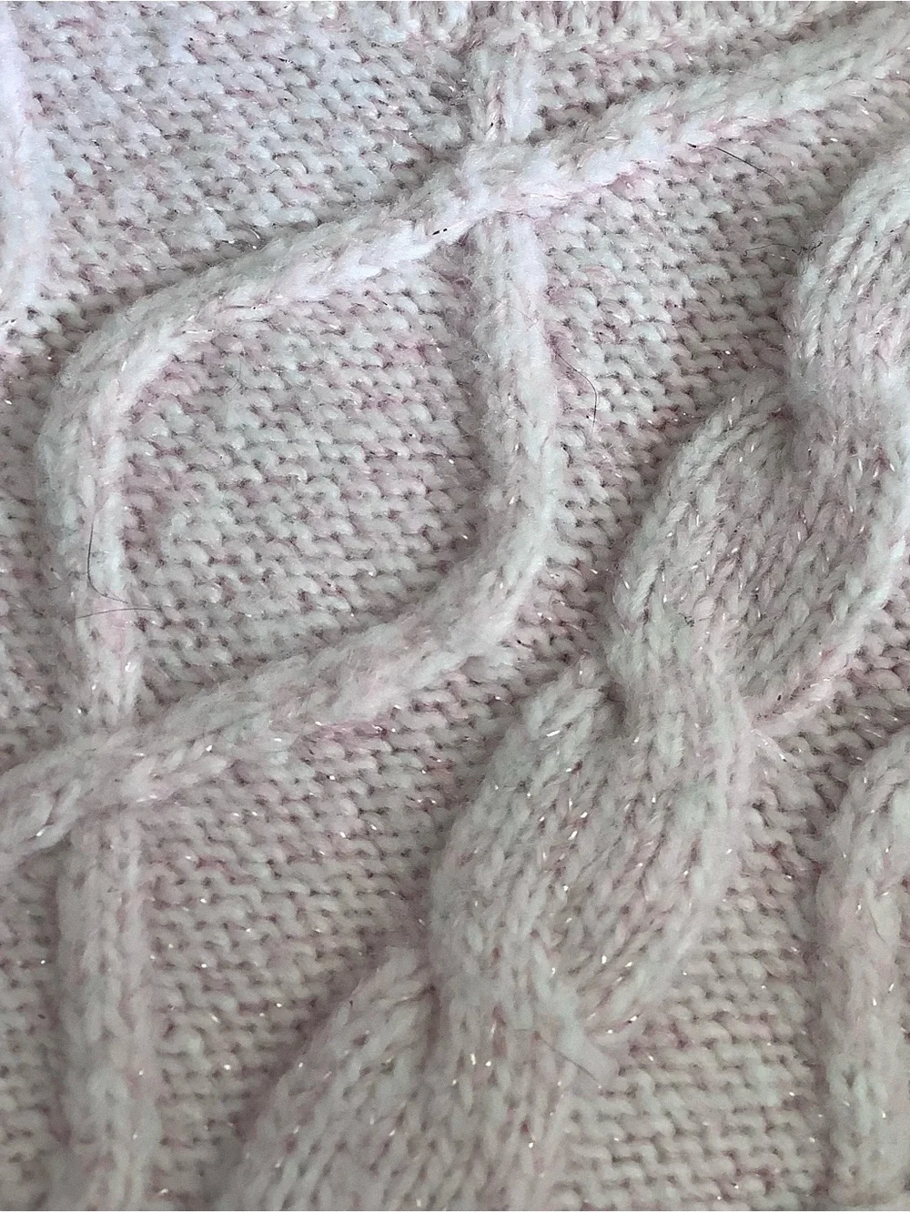 Gymboree Girl's Size 12 Pink Cable Knit Sweater w/ Pearl Rhinestone Clusters